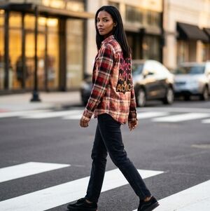 AC/DC Bleach Spatter Women's Flannel